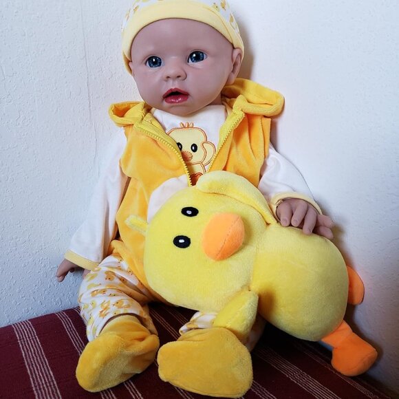 🆕20 inch Full Body Silicone Baby Dolls Girl Open Eyes Baby Stress-Relief Toy - Picture 4 of 12